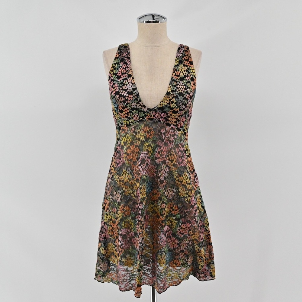 Free People Forget Me Not Mini Slip Dress Womens‎ Size S Floral Lace Babydoll